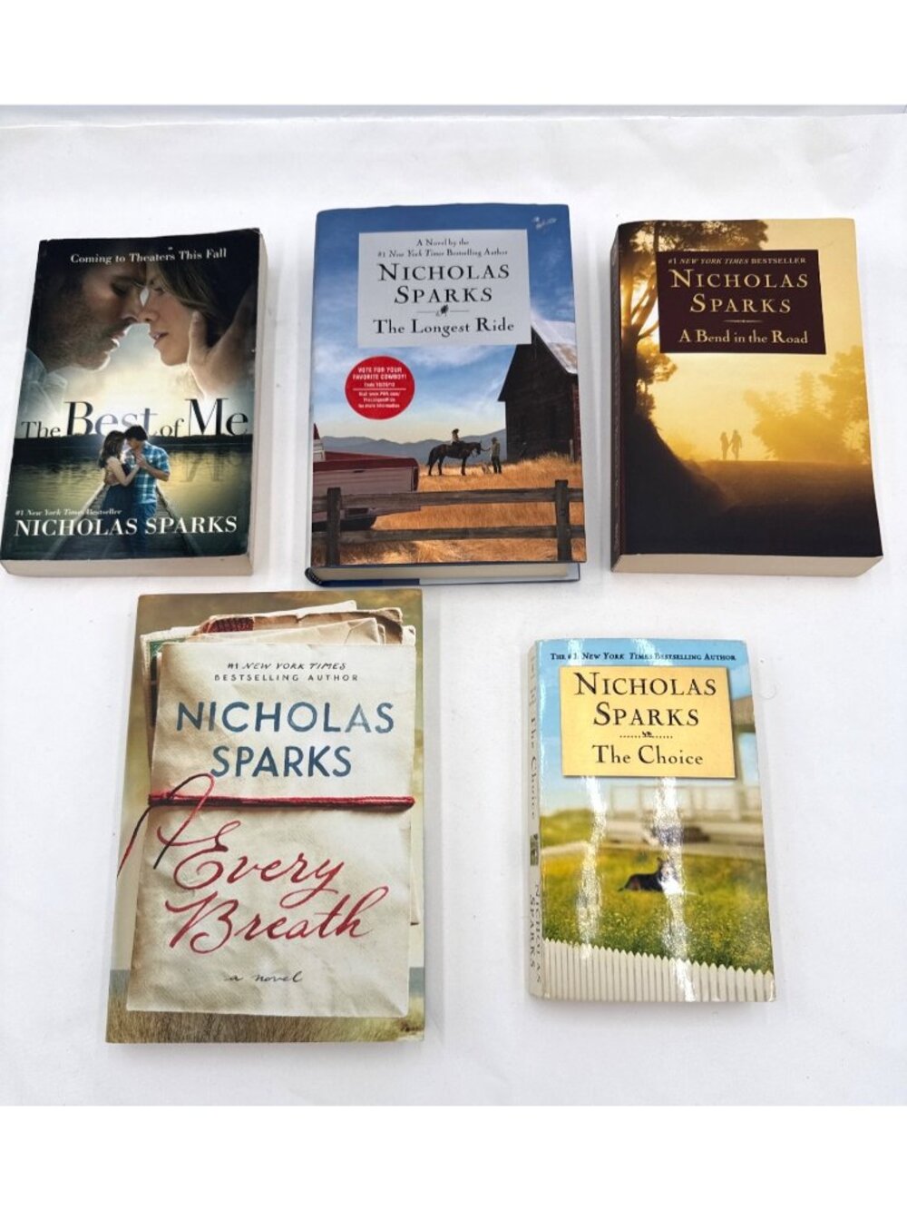 5 Nicholas Sparks Romance Book Lot